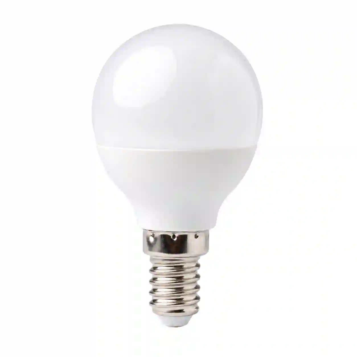 LED žárovka E14 s kulatou baňkou G45 v bílém matném provedení